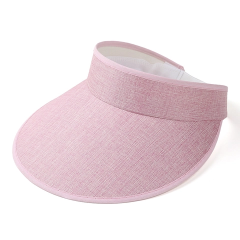 Visière En Lin Et Polyester Protection Solaire D'été Bord Large Chapeau De Soleil Respirant Accessoire De Plage Unisexe