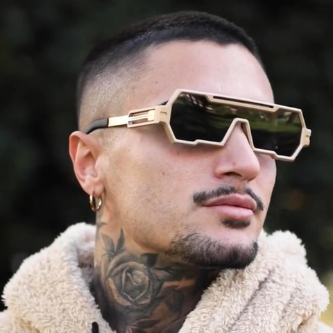 Steampunk Sunglasses Irregular Metal Frame Large Lens UV400 Protection Vintage Punk Style For Men Women Trendy Eyewear