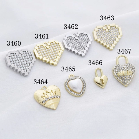 Ciondoli In Lega A Forma Di Cuore Con Strass E Künstliche Perle Sintetiche Per Creazione Di Gioielli Fai Da Te Collane Orecchini