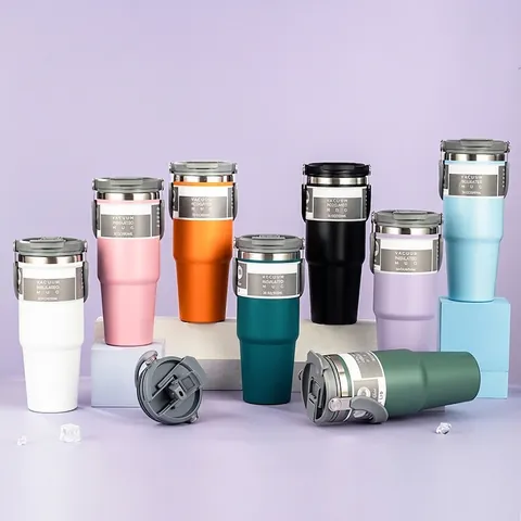 Tumblers with Lid and Straw