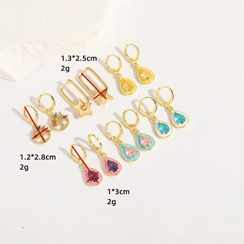 Orecchini Pendenti Vintage Francesi In Rame Con Zirconia A Goccia Per Donna Placcati In Oro Stella Albero Della Vita Gioielli Eleganti