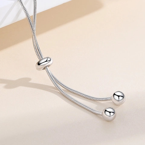 925 Sterling Silver Bracelet Full Cubic Zirconia Adjustable Bolo Chain Shiny Minimalist Luxury Jewelry Women
