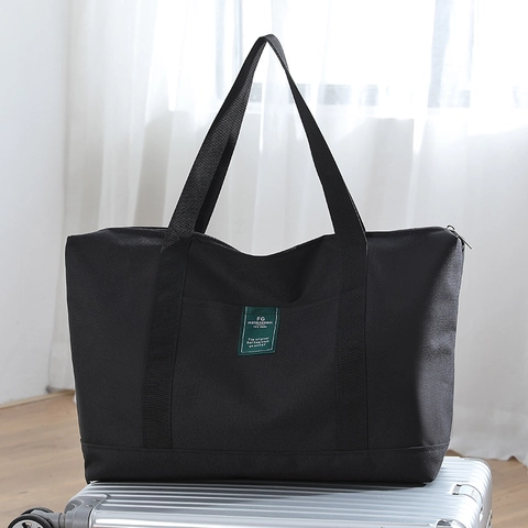 Spacious Travel Bag Waterproof Oxford Fabric Duffel With Trolley Sleeve For Business Trip Weekend Gym Unisex