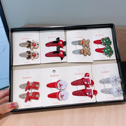 Pinces À Cheveux Noël Feutre Paillettes Renne Père Noël Sapin De Noël Flocons De Neige Accessoires Cheveux Pour Filles Enfants