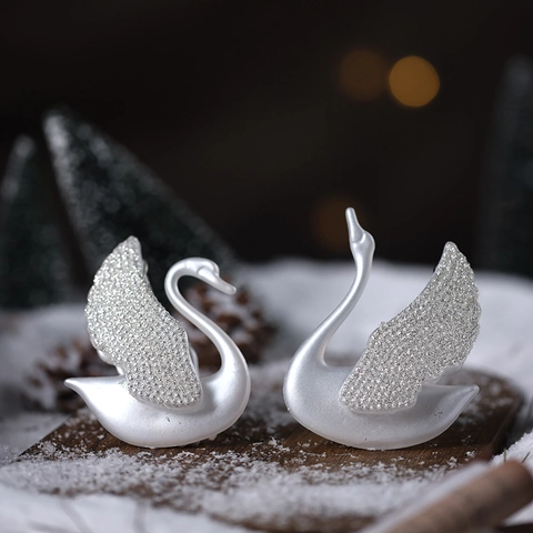Decorazioni Natalizie Da Appendere Perla Artificial Bianca Glitter Fiocco Di Neve Renna Angelo Cigno Stella Elegante
