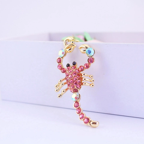 Skorpion Schlüsselanhänger Kristall Strass Zinklegierung Metall Tieranhänger Auto Tasche Charm Für Frauen Geschenk Funkelnd