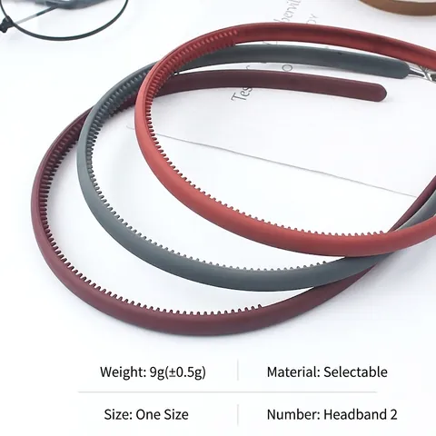 Matte Hair Bands With Anti Slip Teeth Thin Plastic Headbands For Face Washing Makeup Simple Solid Color Hair Hoops Women