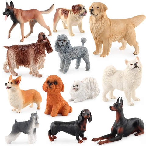 Modelli Di Cani Da Simulazione Realistici Personaggi In Plastica PVC Solido Golden Retriever Bulldog Corgi Barboncino