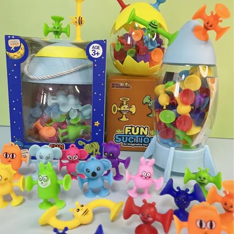 Giocattoli A Ventosa In Silicone DIY Giocattoli Da Bagno Antistress Per Bambini Piccoli Giocattoli Sensoriali Morbidi Colorati