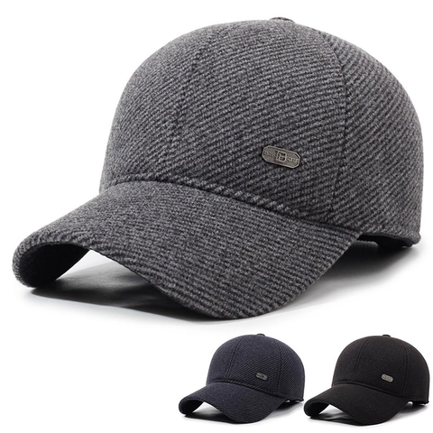 Berretto Da Baseball Invernale Da Uomo Con Paraorecchie Cotone Spesso Fodera In Pile Calda Cappello Antivento Outdoor