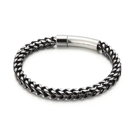 Men Stainless Steel Necklace And Bracelet Hip Hop Wheat Chain Link Rock Punk Style Jewelry Accessory Unisex