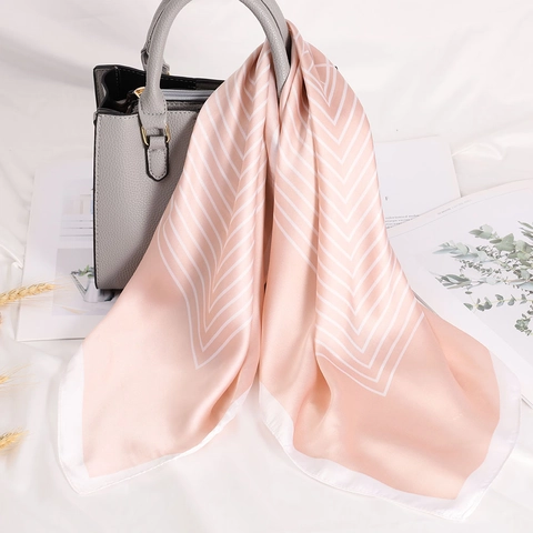 Foulard Quadrato Raso Simil Raso Poliestere Stampa Geometrica Leopardata Catena Moda Bandana Donna Elegante Sciarpa Collo
