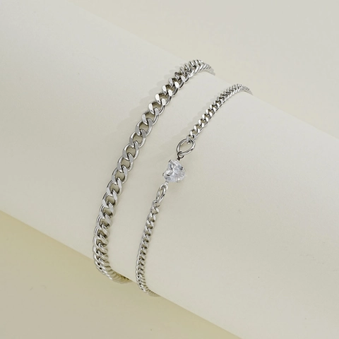 Braccialetti Di Coppia Lega Cristallo Corda Intrecciata Perline Di Pietra Cuore Croce Stella Farfalla Ciondoli Gioielli Stile Minimal