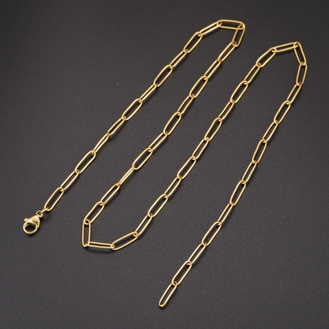 Stainless Steel Paperclip Chain Necklace And Bracelet For Women Men Minimalist Hip Hop DIY Jewelry Accessories Polished