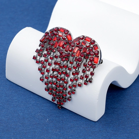Spilla A Cuore Da Donna In Lega Strass Scintillante Nappa Romantica Elegante Vestiti Spilla Da Risvolto Gioielli Accessorio