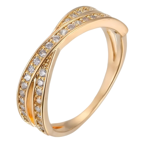 Anello in Rame con Zirconia Design a Incrocio Personalizzato Micro Intarsiato Alla Moda per Uomo Donna Gioielli Quotidiani