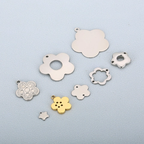 Ciondoli In Acciaio Inossidabile Fiore Stella DIY Creazione Di Gioielli Connettori Per Collane Accessori Minimalisti