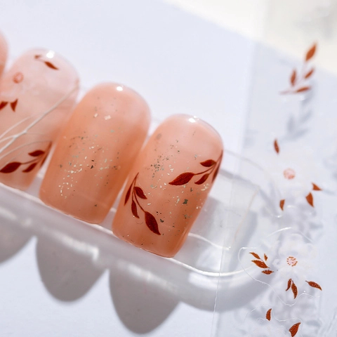 Autocollants Art Des Ongles Fleur De Bégonia Ultra Fins Flexibles Auto-adhésifs Style Japonais Décalcomanies Florales