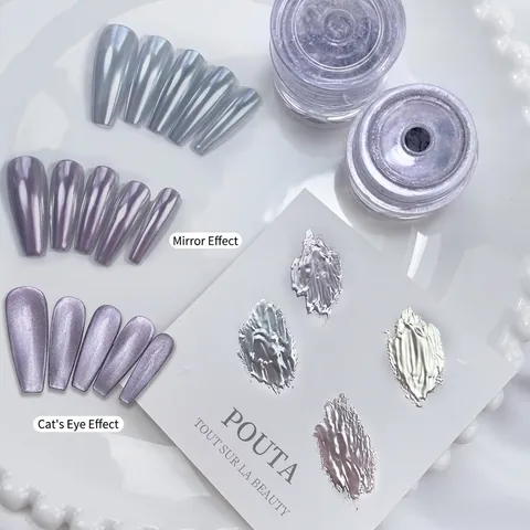 Polvere Per Unghie Specchio Magico Occhio Di Gatto Pigmento Metallico Cromato Aurora Per Decorazione Nail Art DIY Manicure Finitura Magnetica Lucida