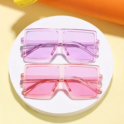 Gafas De Sol Cuadradas Grandes Para Niños Moda Marco PC UV400 Gafas Tendencia Para Niños Niñas