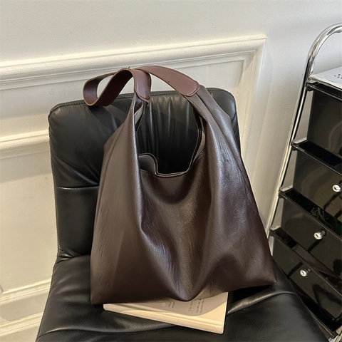 Bolso De Hombro De Gran Capacidad Cuero PU Vintage Hobo Tote Para Mujer Viaje Diario Moda Informal Simple