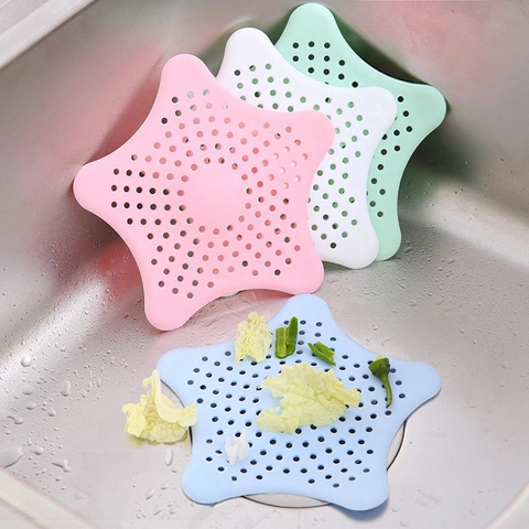 Filtro De Fregadero De Silicona Estrella De Mar Cubierta De Drenaje Atrapa Pelos Con Ventosas Para Cocina Baño
