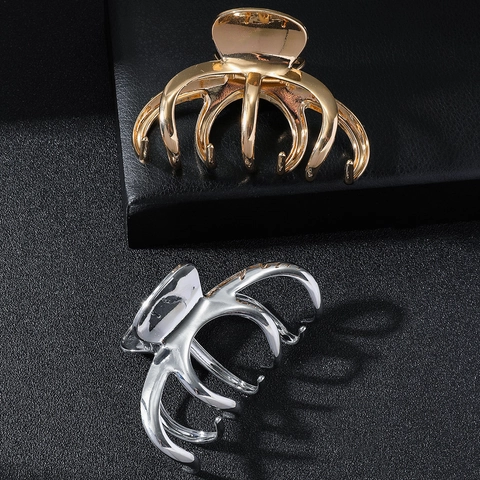 Metall Haarklammer Groß Starker Halt Legierung Hai Haarspange Elegant Geometrisch Hohl Kopfschmuck Für Damen Mädchen