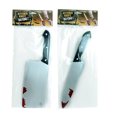 Blutiges Plastik Spielzeugmesser Horror Halloween Kostüm Requisite Realistisches Hackmesser Chefmesser Für Maskerade Party Gruseliges Zubehör