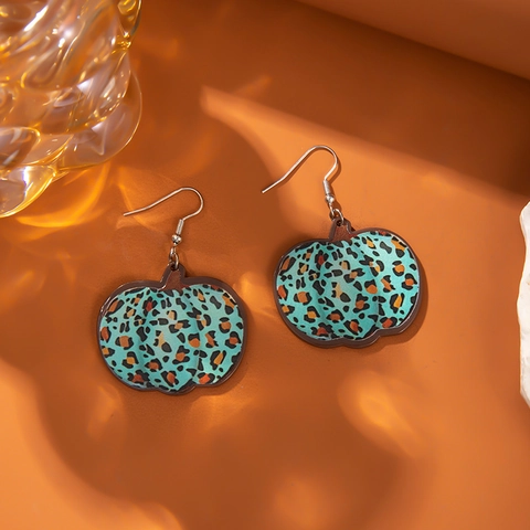Leopardmuster Kürbis Ohrringe Legierung Acryl Sonnenblume Hello Fall Erntedankfest Halloween Herbst Schmuck Damen