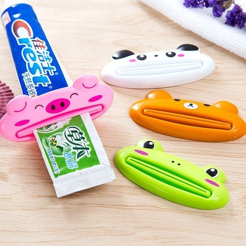 Spremi Dentifricio Animale Cartone Animato Manuale Plastica ABS Dosatore Tubo Per Detergente Viso Accessori Bagno