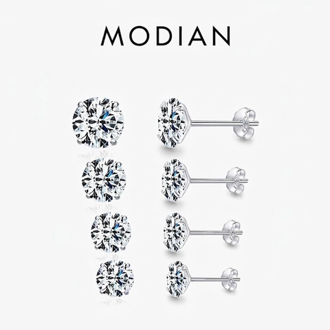 Runde Zirkonia Ohrstecker Mit 925 Sterling Silber Ohrringpfosten Eleganter Minimalistischer Schmuck Für Damen