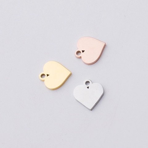 Heart Pendant 304 Stainless Steel Mirror Polished Tiny Charm With Loop For DIY Jewelry Making Fashion Style