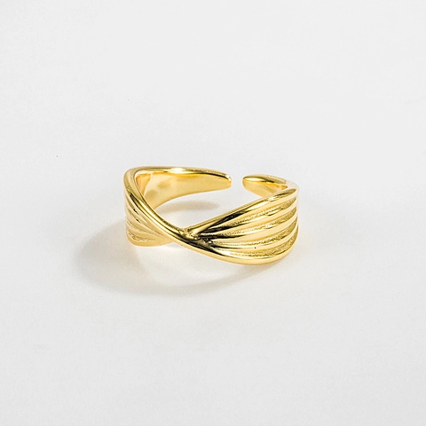 925 Sterling Silver Twisted Cross Open Ring For Women Adjustable Minimalist Geometric French Style Gold Silver Rings Jewelry