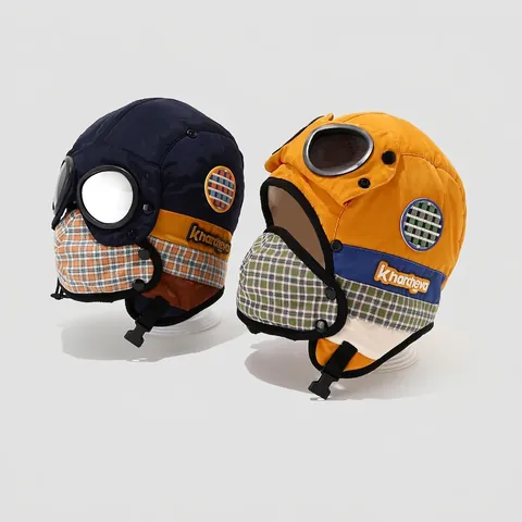 Kinder Winter Fliegermütze Mit Schutzbrille Und Gesichtsmaske Warmes Fleecegefüttert Winddicht Fliegermütze