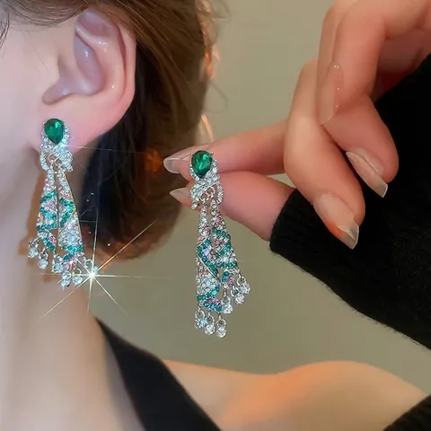 Orecchini Vintage Con Nappa A Nodo Goccia D'acqua Lega Strass Con Perno In Argento Sterling 925 Gioielli Di Lusso Per Donne
