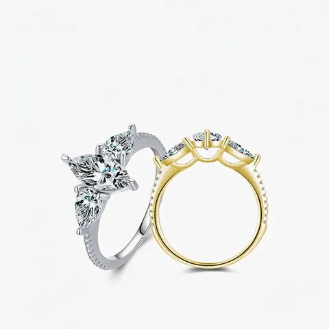 925 Sterling Silber Ring Für Frauen Marquise Schliff Zirkonia Blatt Elegant Minimalistisch Luxus Mode Schmuck