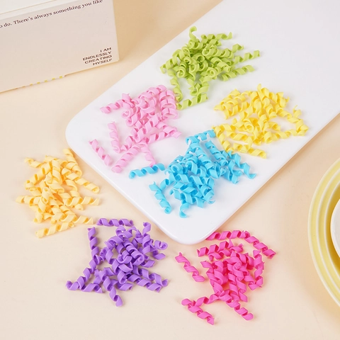 Simulation Pasta Rollen Bunte PVC DIY Handwerk Zubehör Für Slime Ton Kuchen Dekoration Spiral Miniatur Essen Ornamente