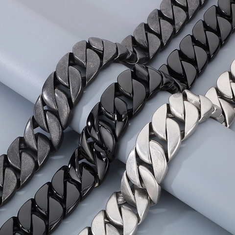 Cuban Link Chain Necklace Titanium Steel Heavy Bold Hip Hop Jewelry Punk Fashion For Men