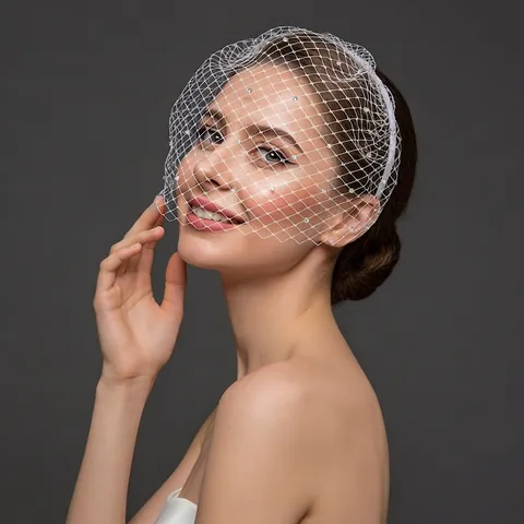 Velo A Gabbia Fascinator Cerchietto Strass Rete Matrimonio Festa Vintage Accessori Capelli Per Donna