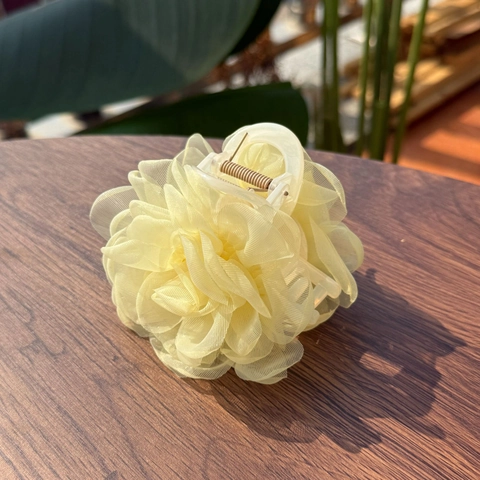 Gelbe Rose Organza Blumen Haarklammern Und Haarclips Süße Florale Stoff Haar Accessoires Für Damen Mädchen