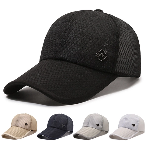 Sommer Mesh Baseball Kappe Atmungsaktiv Leicht Outdoor Sonnenhut Mit Metall Logo Verstellbar Für Herren Damen