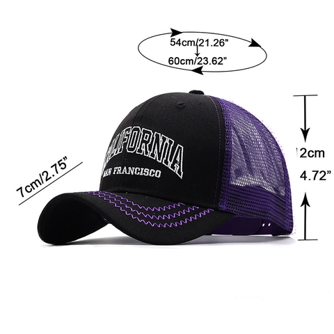 Retro Trucker Hat With California Letter Embroidery Breathable Cotton Mesh Sunshade Baseball Cap For Men Women