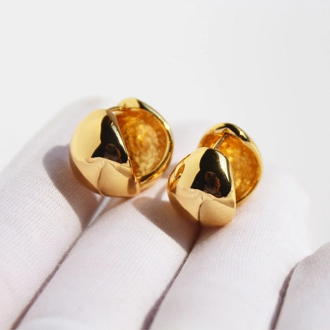 Minimalist Brass Gold Plated Teardrop Hoop Earrings Women Geometric Polished Double Sided Metal Earrings Jewelry Gift