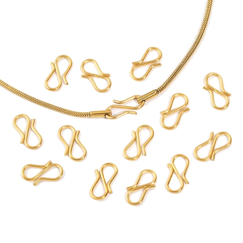 Cierres Para Joyería En Forma De S De Acero Inoxidable Ganchos Conector Chapado Oro 18K Para Hacer Collares Pulseras DIY