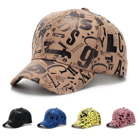 Polyester Baseball Cap With Newspaper Letter Digital Print Adjustable Streetwear Sun Hat For Outdoor Casual Women