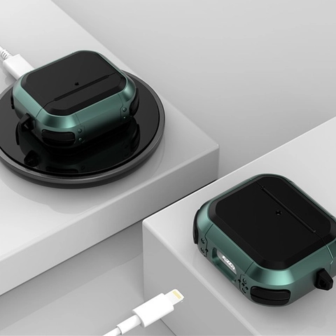 Étui pour Écouteurs de Style Mecha Antichoc pour AirPods Pro 4 3 2 TPU PC Coque de Protection Robuste Avec Mousqueton Coque d'Armure