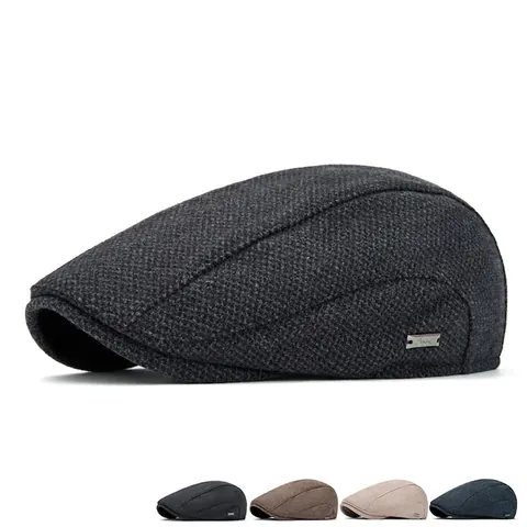 Coppola Vintage Da Uomo Tweed Cotone Fodera In Pile Caldo Stile Britannico Regolabile Cappello