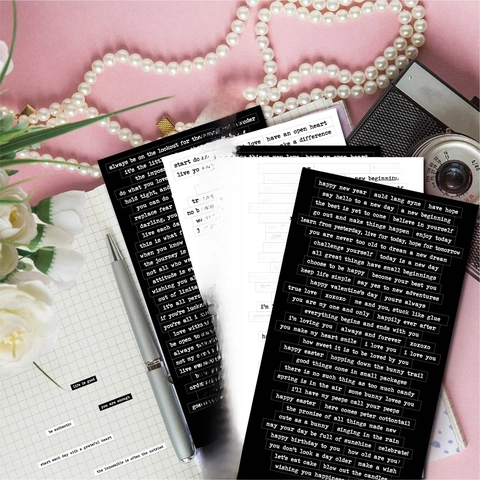 Vintage Englisch Zitat Aufkleber Ästhetische Journaling Etiketten Retro Small Talk Phrasen Für Scrapbooking DIY Dekor