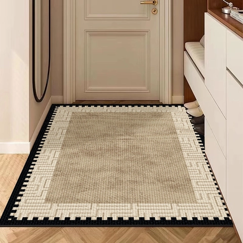 Zerbino Ingresso Francese Vintage Fibra Poliestere Antiscivolo TPR Lavabile Tappeto Geometrico Per Decorazione Interni Casa