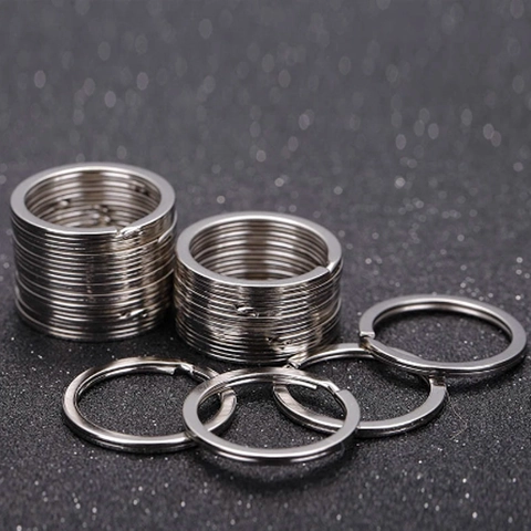 Flat Split Key Rings Double Layer Smooth Metal Keychains For Car Keys DIY Craft Hardware Accessories